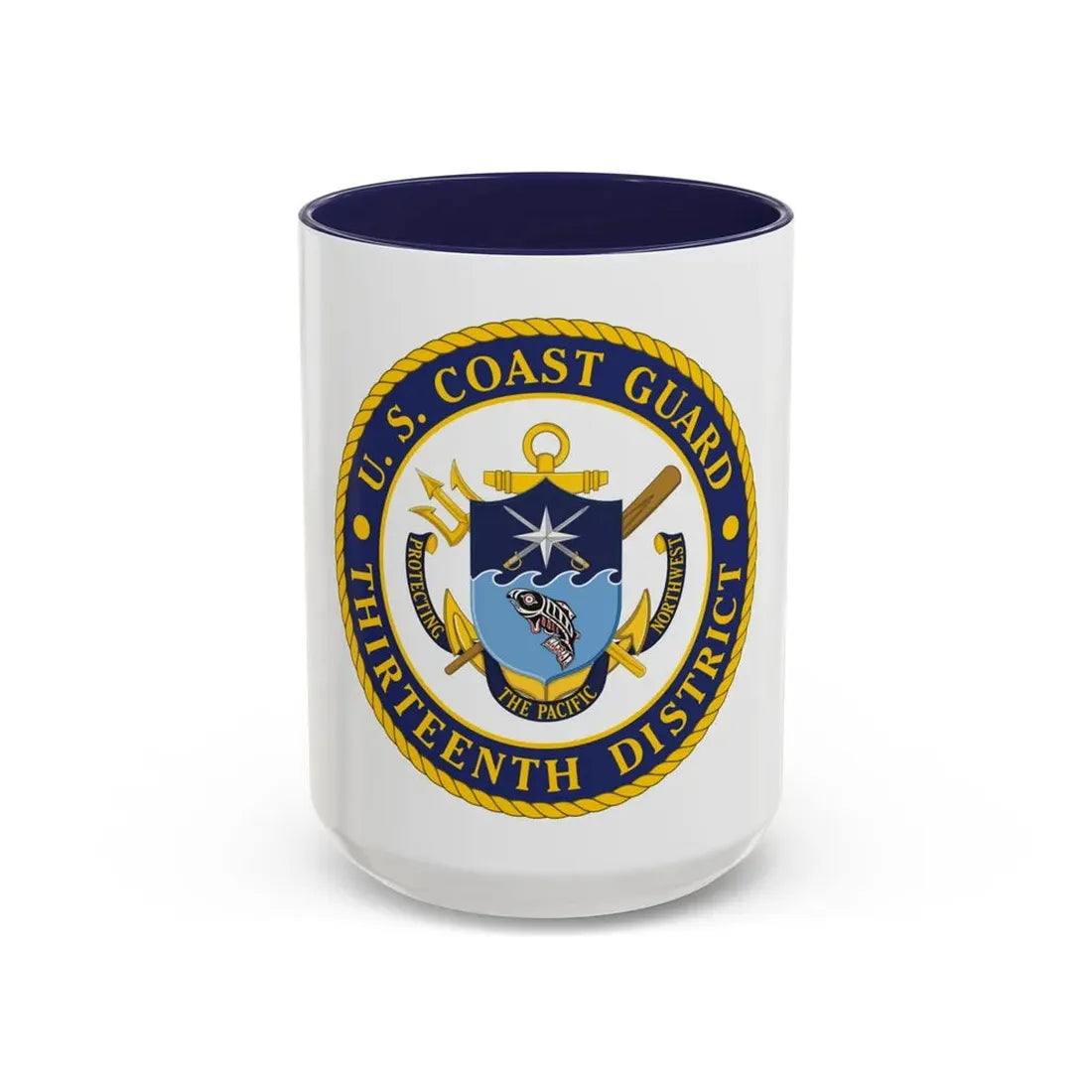 USCG Thirteenth District (U.S. Coast Guard) Accent Coffee Mug 15oz Navy - Go Mug Yourself