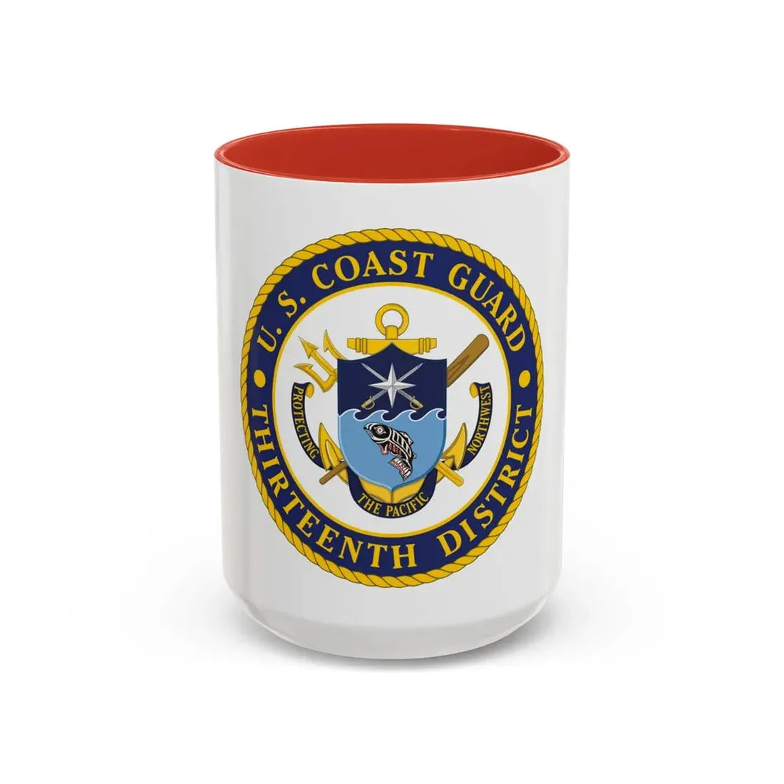 USCG Thirteenth District (U.S. Coast Guard) Accent Coffee Mug 15oz Red - Go Mug Yourself