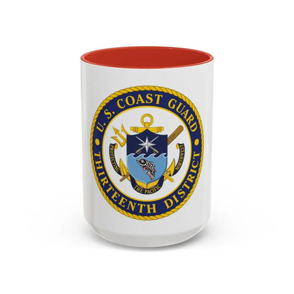 USCG Thirteenth District (U.S. Coast Guard) Accent Coffee Mug 15oz Red - Go Mug Yourself