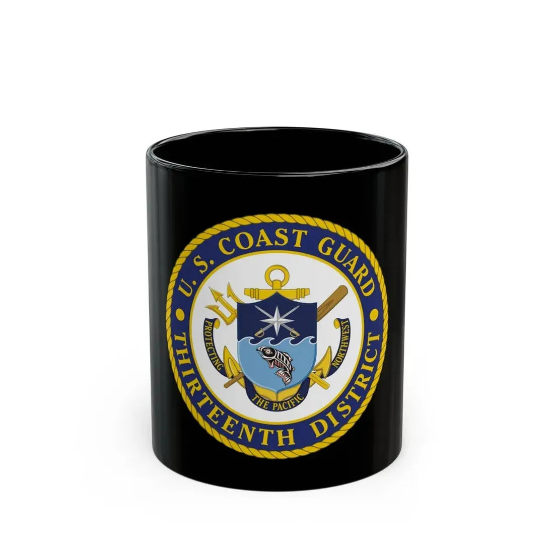 USCG Thirteenth District (U.S. Coast Guard) Black Coffee Mug 11oz - Go Mug Yourself
