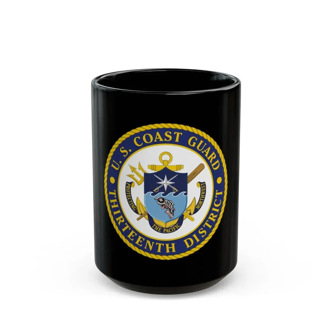 USCG Thirteenth District (U.S. Coast Guard) Black Coffee Mug 15oz - Go Mug Yourself