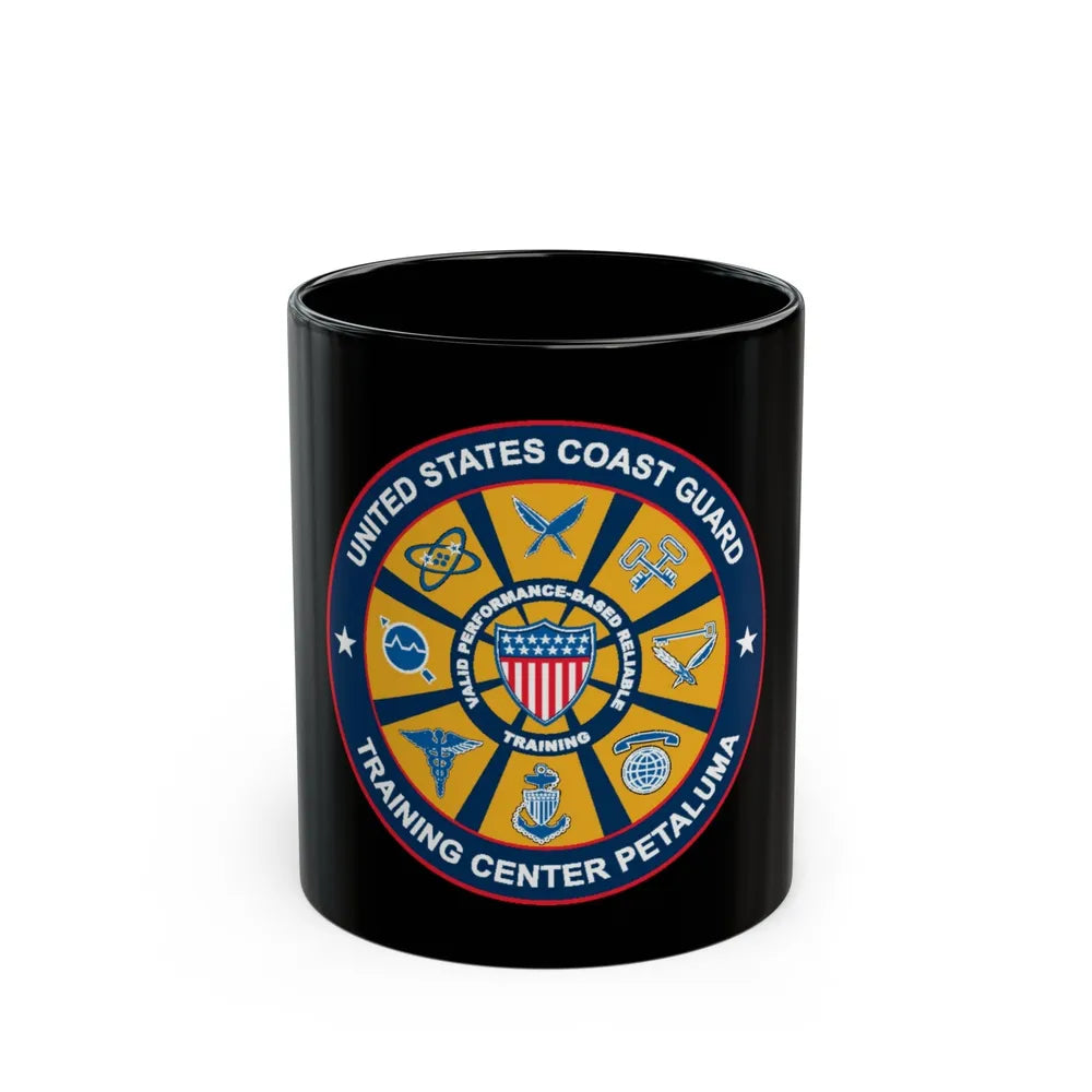 USCG Training Center Petaluma (U.S. Coast Guard) Black Coffee Mug-11oz-Go Mug Yourself