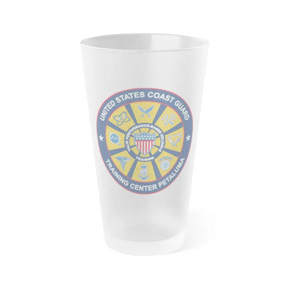 USCG Training Center Petaluma (U.S. Coast Guard) Frosted Pint Glass 16oz-Go Mug Yourself