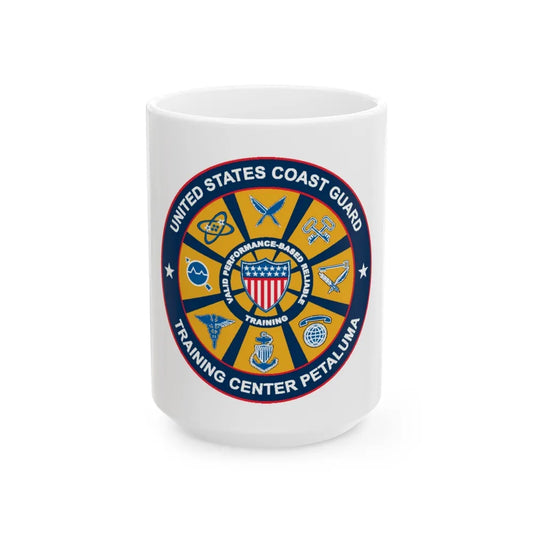 USCG Training Center Petaluma (U.S. Coast Guard) White Coffee Mug-15oz-Go Mug Yourself