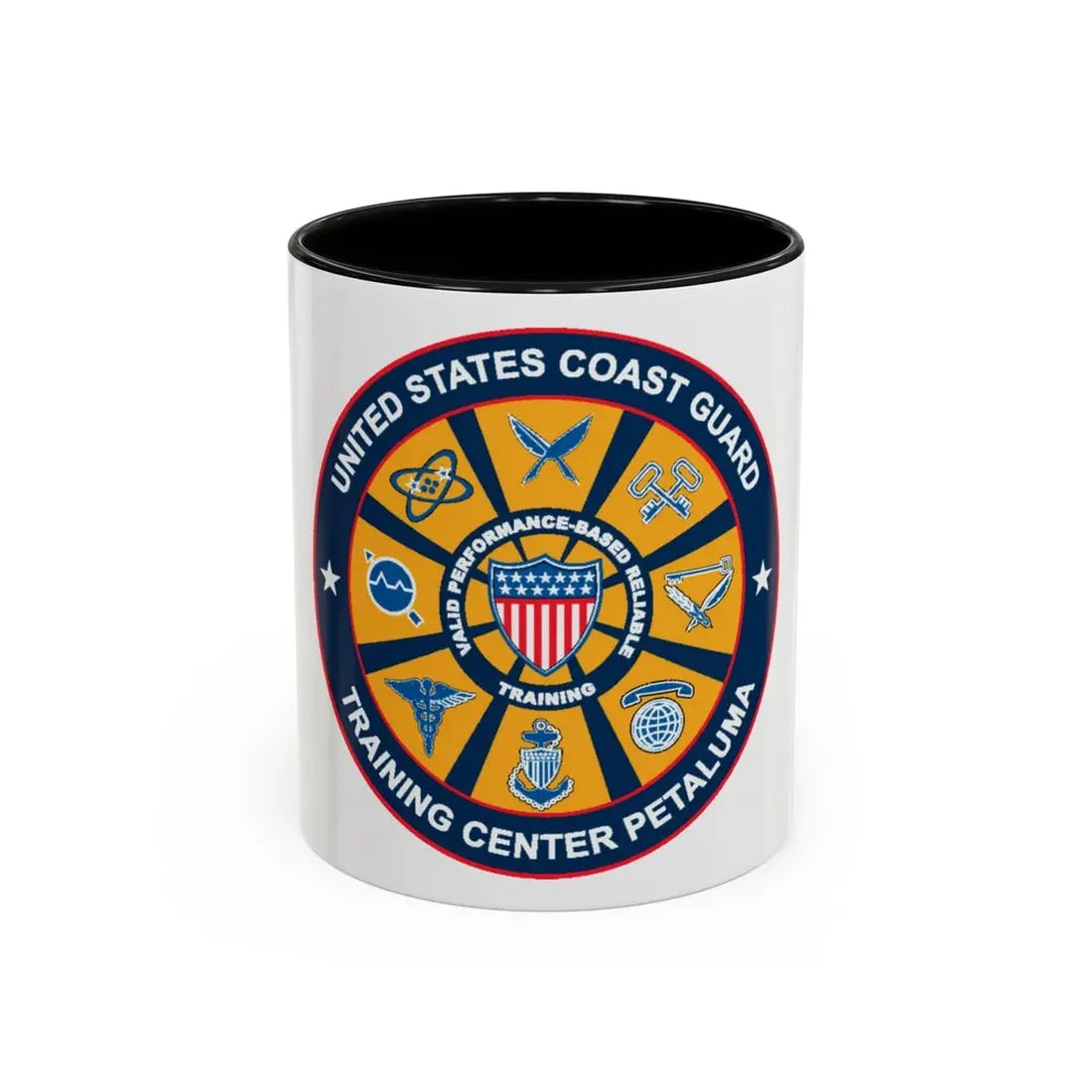 USCG Training Center Petaluma (U.S. Coast Guard) Accent Coffee Mug 11oz Black - Go Mug Yourself