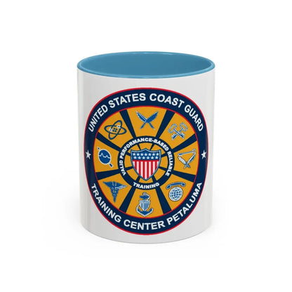 USCG Training Center Petaluma (U.S. Coast Guard) Accent Coffee Mug 11oz Light Blue - Go Mug Yourself