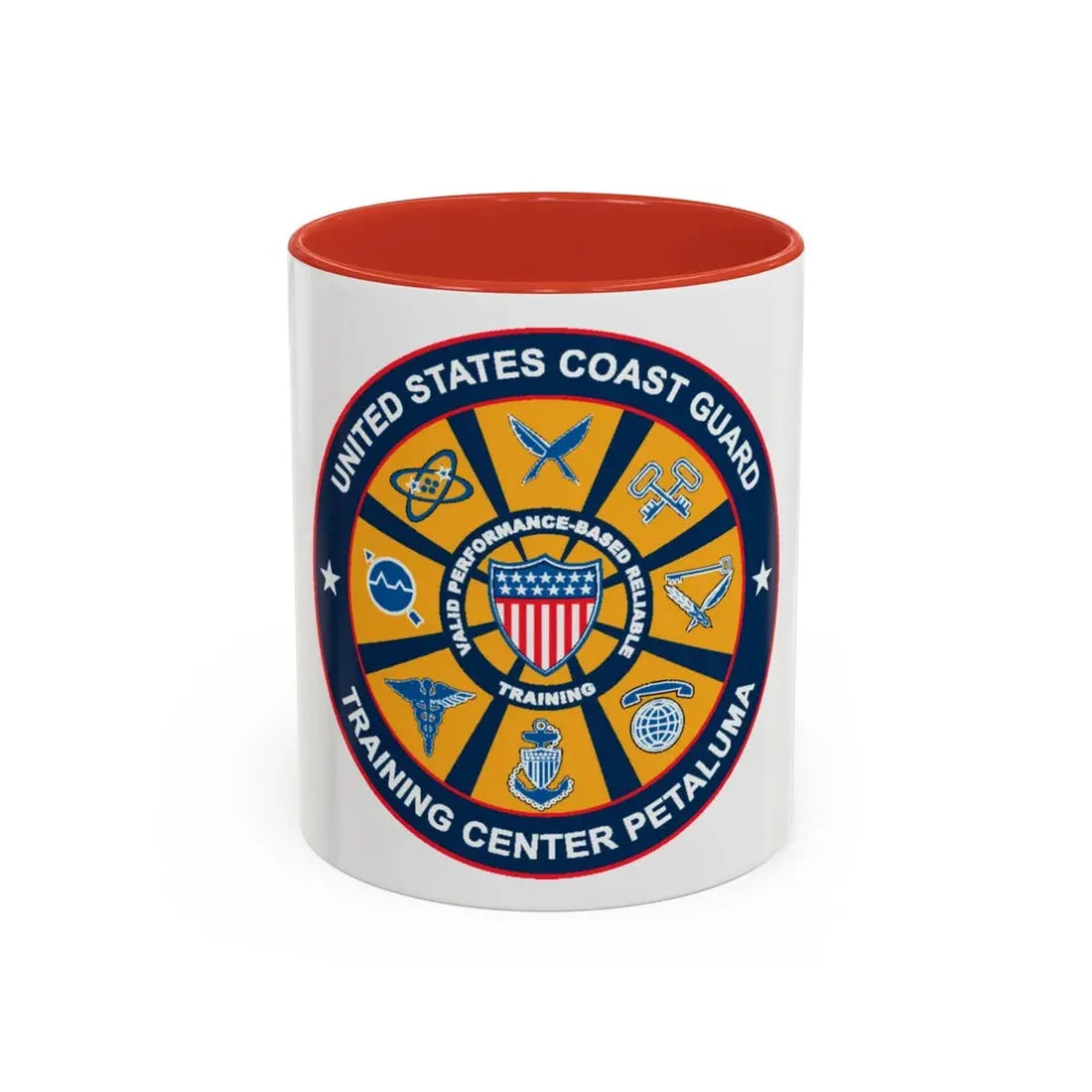 USCG Training Center Petaluma (U.S. Coast Guard) Accent Coffee Mug 11oz Red - Go Mug Yourself