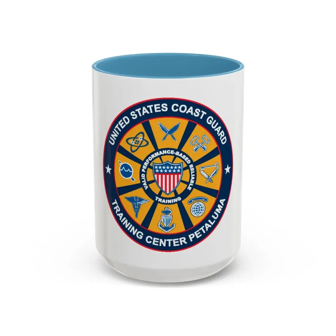 USCG Training Center Petaluma (U.S. Coast Guard) Accent Coffee Mug 15oz Light Blue - Go Mug Yourself