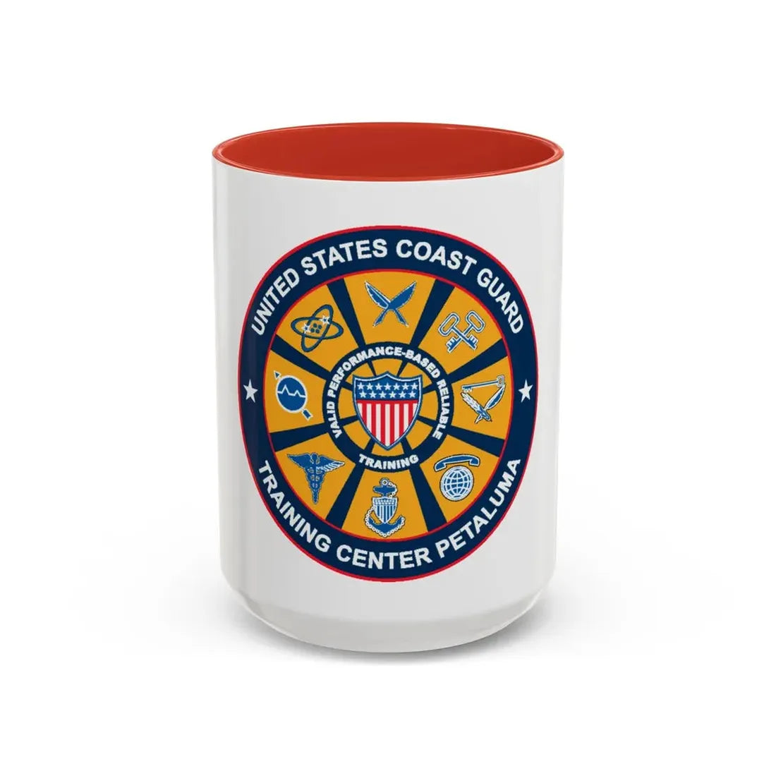 USCG Training Center Petaluma (U.S. Coast Guard) Accent Coffee Mug 15oz Red - Go Mug Yourself