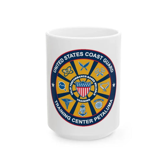 USCG Training Center Petaluma (U.S. Coast Guard) White Coffee Mug 15oz - Go Mug Yourself