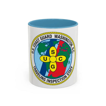 USCG Washington DC Traveling Inspection Staff (U.S. Coast Guard) Accent Coffee Mug 11oz Light Blue - Go Mug Yourself
