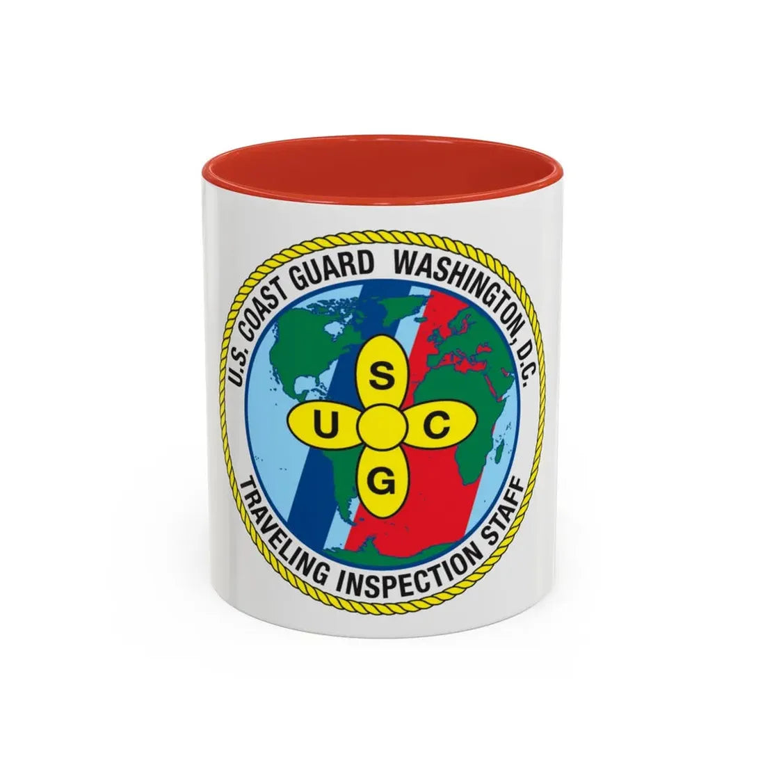 USCG Washington DC Traveling Inspection Staff (U.S. Coast Guard) Accent Coffee Mug 11oz Red - Go Mug Yourself