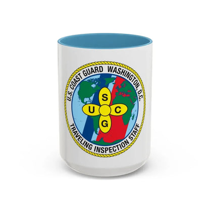 USCG Washington DC Traveling Inspection Staff (U.S. Coast Guard) Accent Coffee Mug 15oz Light Blue - Go Mug Yourself