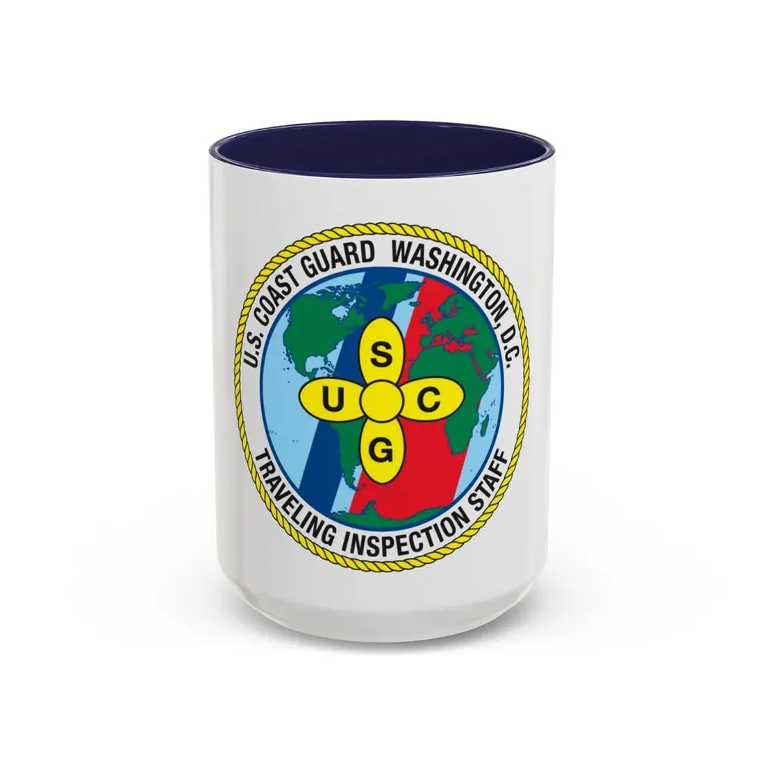 USCG Washington DC Traveling Inspection Staff (U.S. Coast Guard) Accent Coffee Mug 15oz Navy - Go Mug Yourself