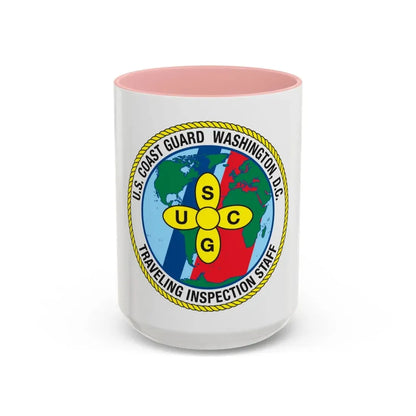 USCG Washington DC Traveling Inspection Staff (U.S. Coast Guard) Accent Coffee Mug 15oz Pink - Go Mug Yourself