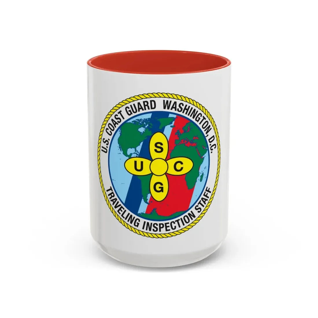 USCG Washington DC Traveling Inspection Staff (U.S. Coast Guard) Accent Coffee Mug 15oz Red - Go Mug Yourself