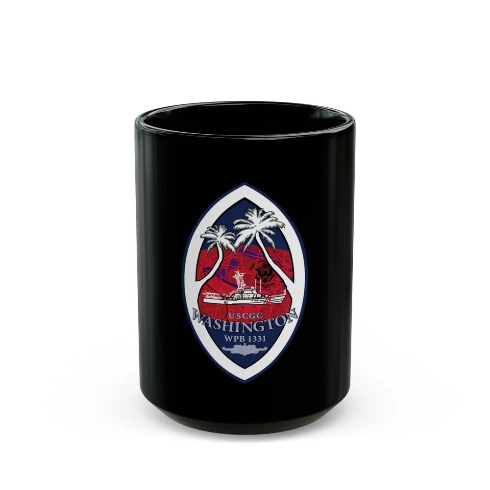 USCG Washington WPB 1331 (U.S. Coast Guard) Black Coffee Mug-15oz-Go Mug Yourself