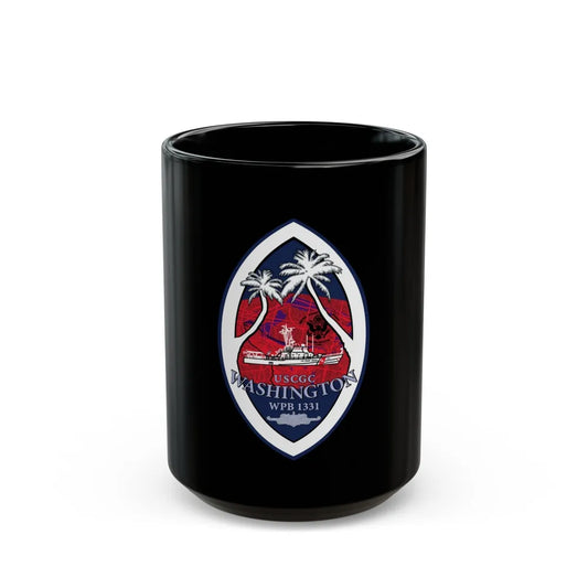 USCG Washington WPB 1331 (U.S. Coast Guard) Black Coffee Mug-15oz-Go Mug Yourself