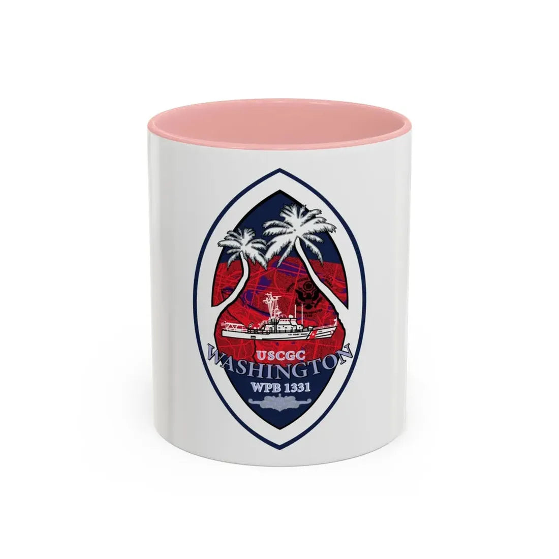 USCG Washington WPB 1331 (U.S. Coast Guard) Accent Coffee Mug 11oz Pink - Go Mug Yourself