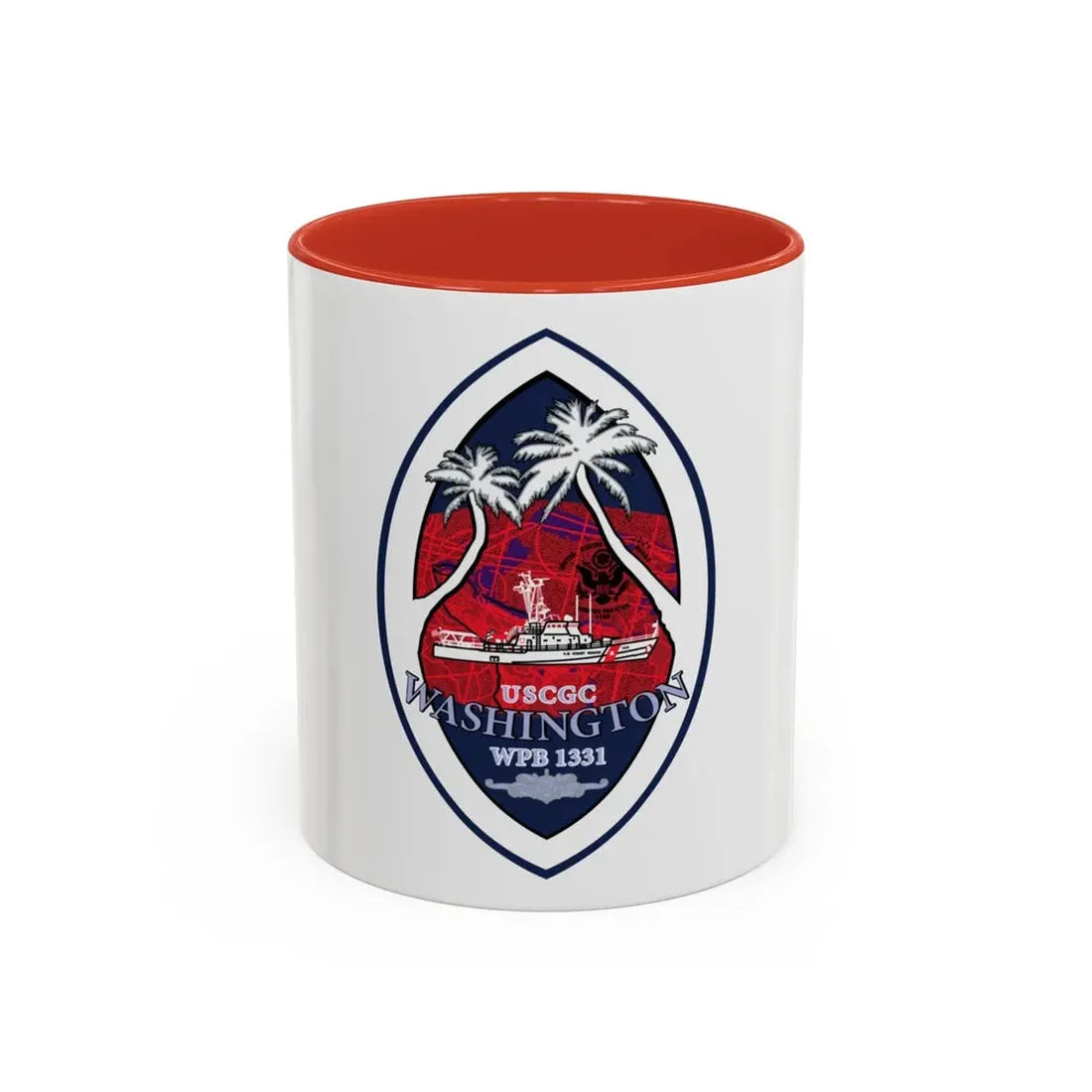 USCG Washington WPB 1331 (U.S. Coast Guard) Accent Coffee Mug 11oz Red - Go Mug Yourself
