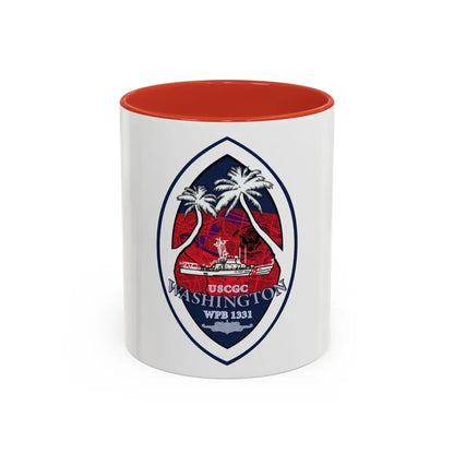 USCG Washington WPB 1331 (U.S. Coast Guard) Accent Coffee Mug 11oz Red - Go Mug Yourself