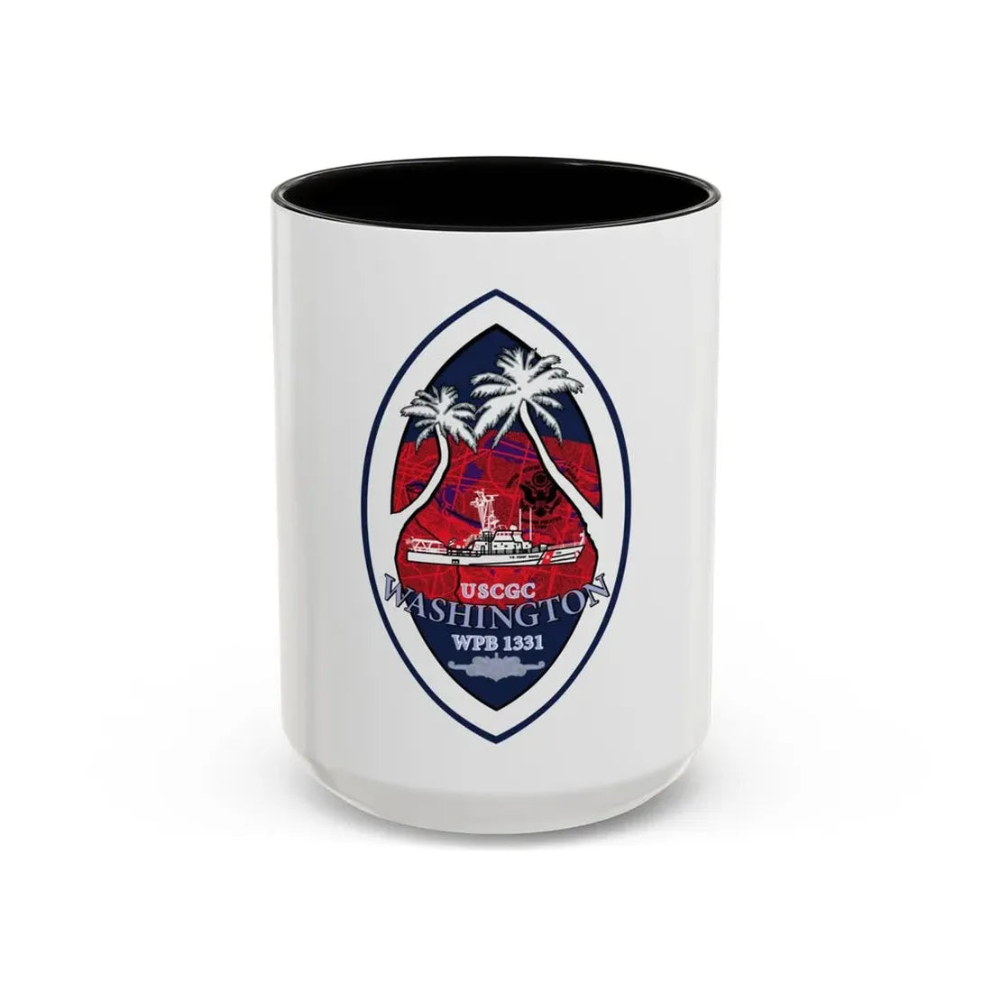 USCG Washington WPB 1331 (U.S. Coast Guard) Accent Coffee Mug 15oz Black - Go Mug Yourself