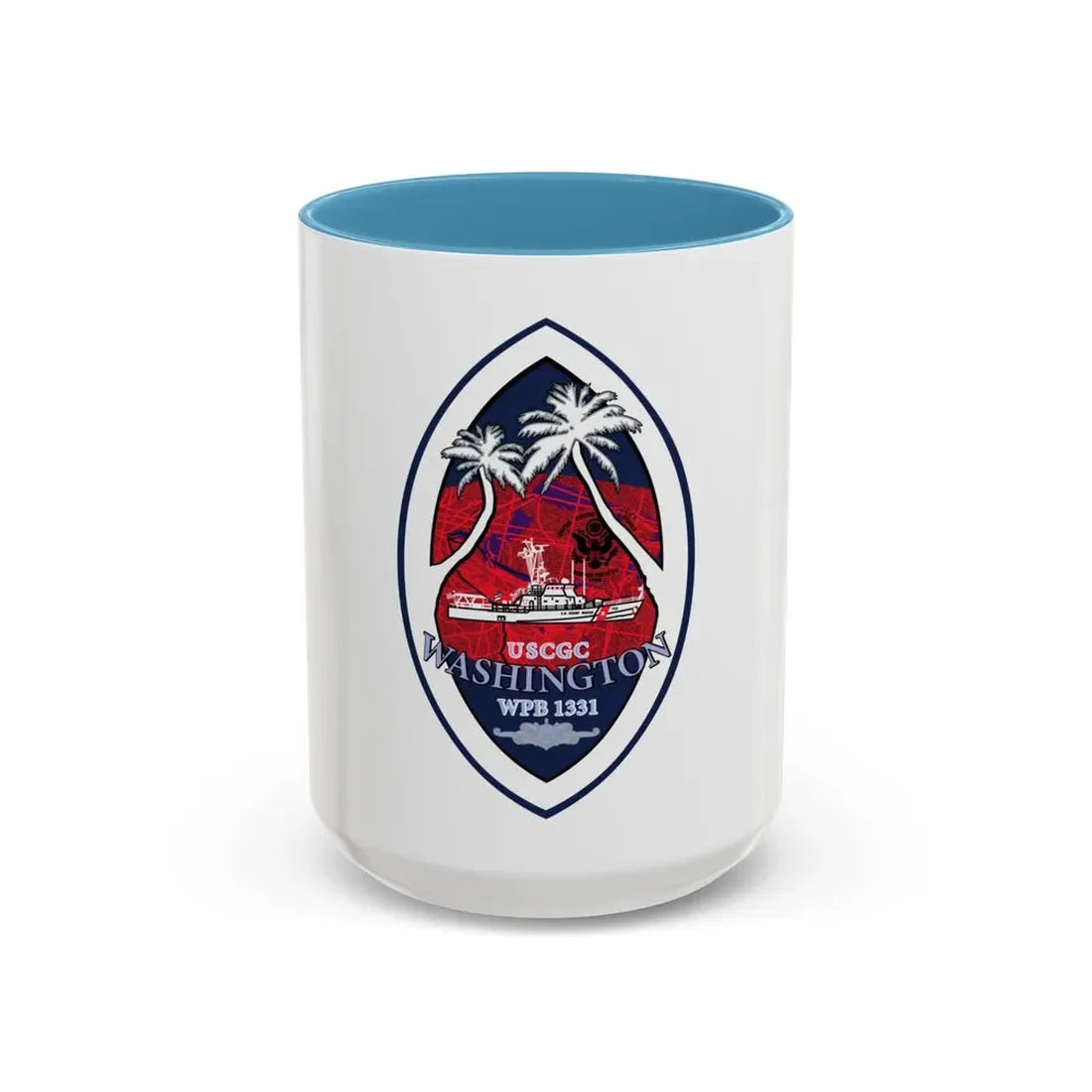 USCG Washington WPB 1331 (U.S. Coast Guard) Accent Coffee Mug 15oz Light Blue - Go Mug Yourself