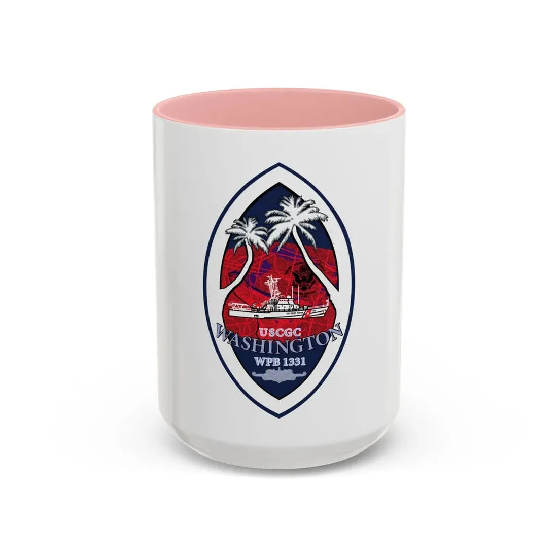 USCG Washington WPB 1331 (U.S. Coast Guard) Accent Coffee Mug 15oz Pink - Go Mug Yourself
