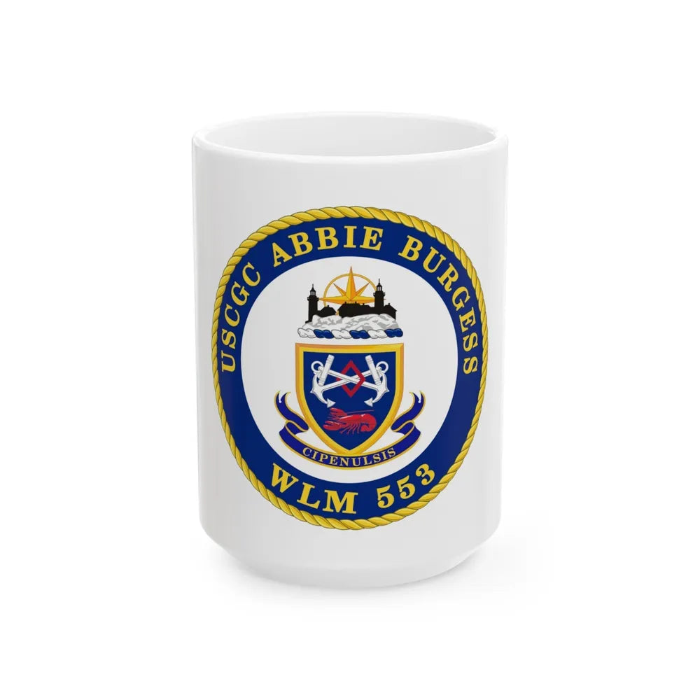 USCGC Abbie Burgess WLM 553 (U.S. Coast Guard) White Coffee Mug-15oz-Go Mug Yourself