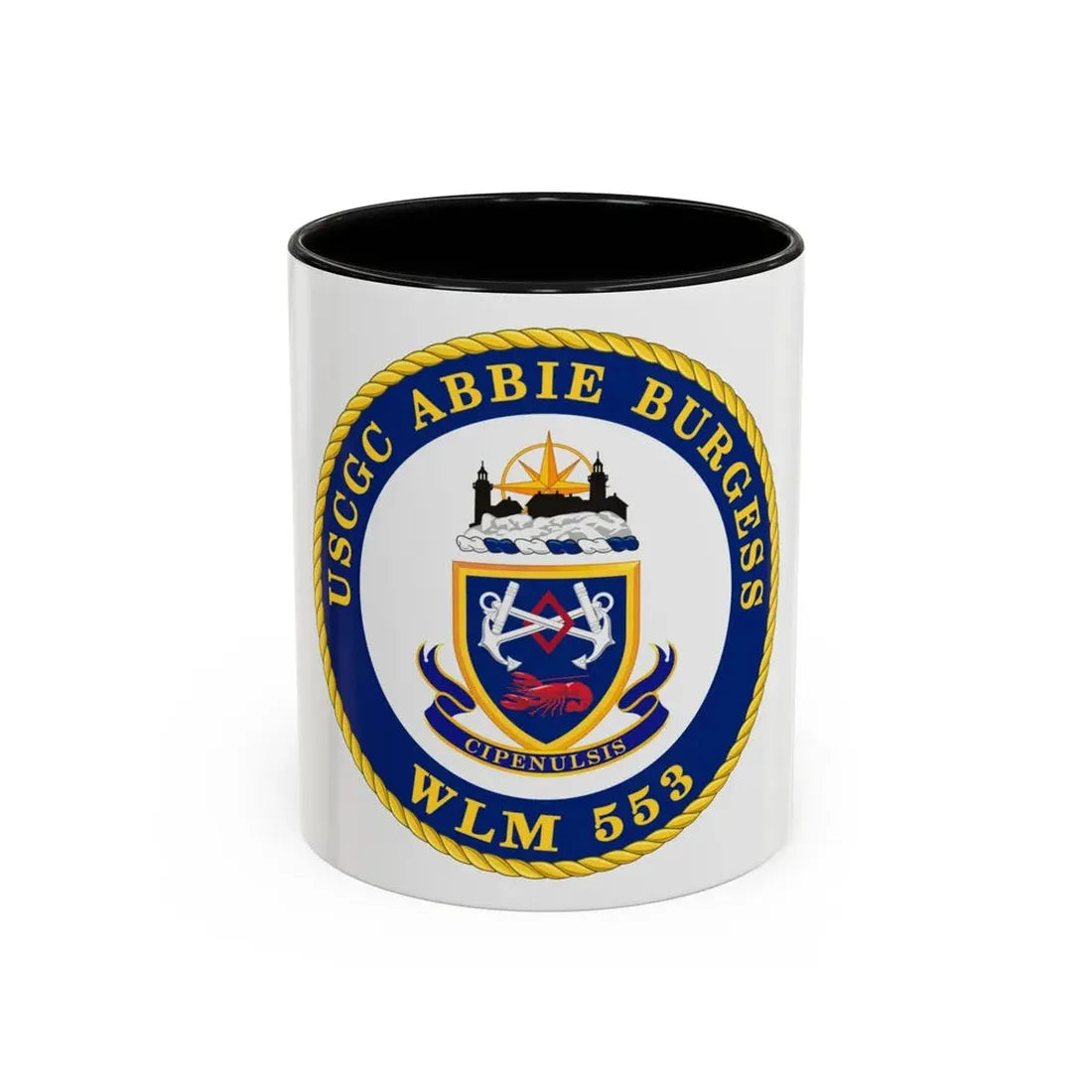 USCGC Abbie Burgess WLM 553 (U.S. Coast Guard) Accent Coffee Mug 11oz Black - Go Mug Yourself