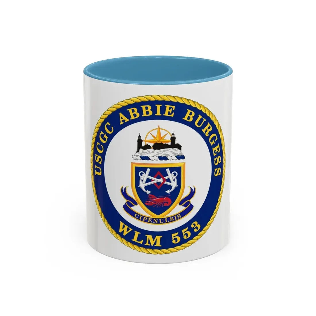 USCGC Abbie Burgess WLM 553 (U.S. Coast Guard) Accent Coffee Mug 11oz Light Blue - Go Mug Yourself