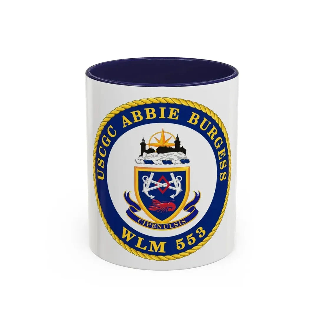 USCGC Abbie Burgess WLM 553 (U.S. Coast Guard) Accent Coffee Mug 11oz Navy - Go Mug Yourself