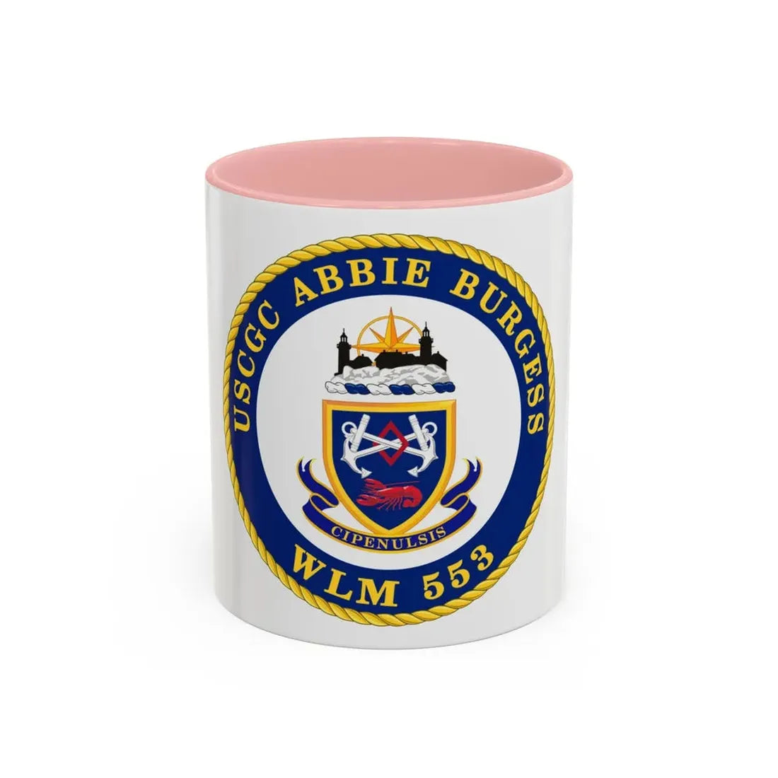 USCGC Abbie Burgess WLM 553 (U.S. Coast Guard) Accent Coffee Mug 11oz Pink - Go Mug Yourself