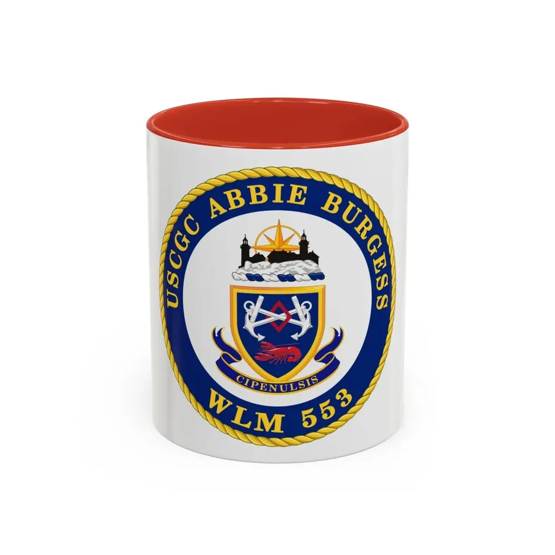 USCGC Abbie Burgess WLM 553 (U.S. Coast Guard) Accent Coffee Mug 11oz Red - Go Mug Yourself