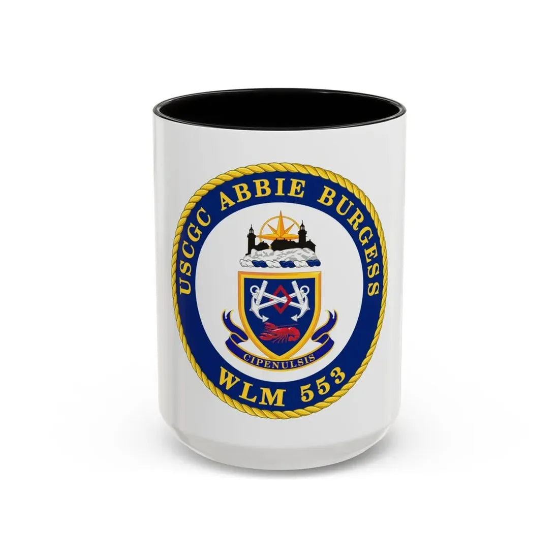 USCGC Abbie Burgess WLM 553 (U.S. Coast Guard) Accent Coffee Mug 15oz Black - Go Mug Yourself