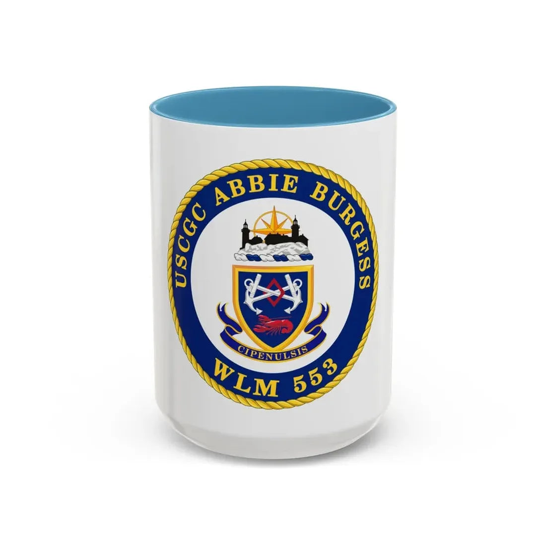 USCGC Abbie Burgess WLM 553 (U.S. Coast Guard) Accent Coffee Mug 15oz Light Blue - Go Mug Yourself