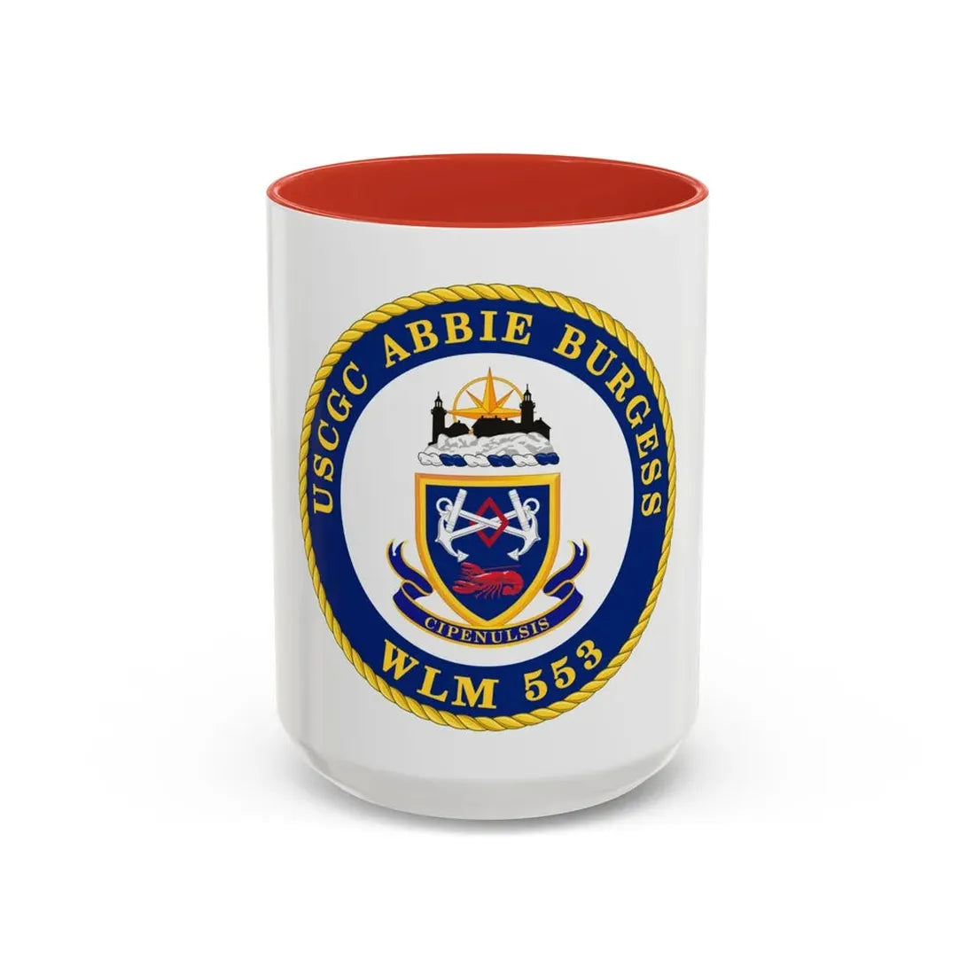 USCGC Abbie Burgess WLM 553 (U.S. Coast Guard) Accent Coffee Mug 15oz Red - Go Mug Yourself