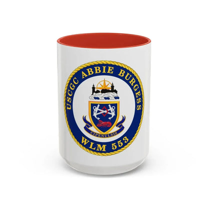 USCGC Abbie Burgess WLM 553 (U.S. Coast Guard) Accent Coffee Mug 15oz Red - Go Mug Yourself