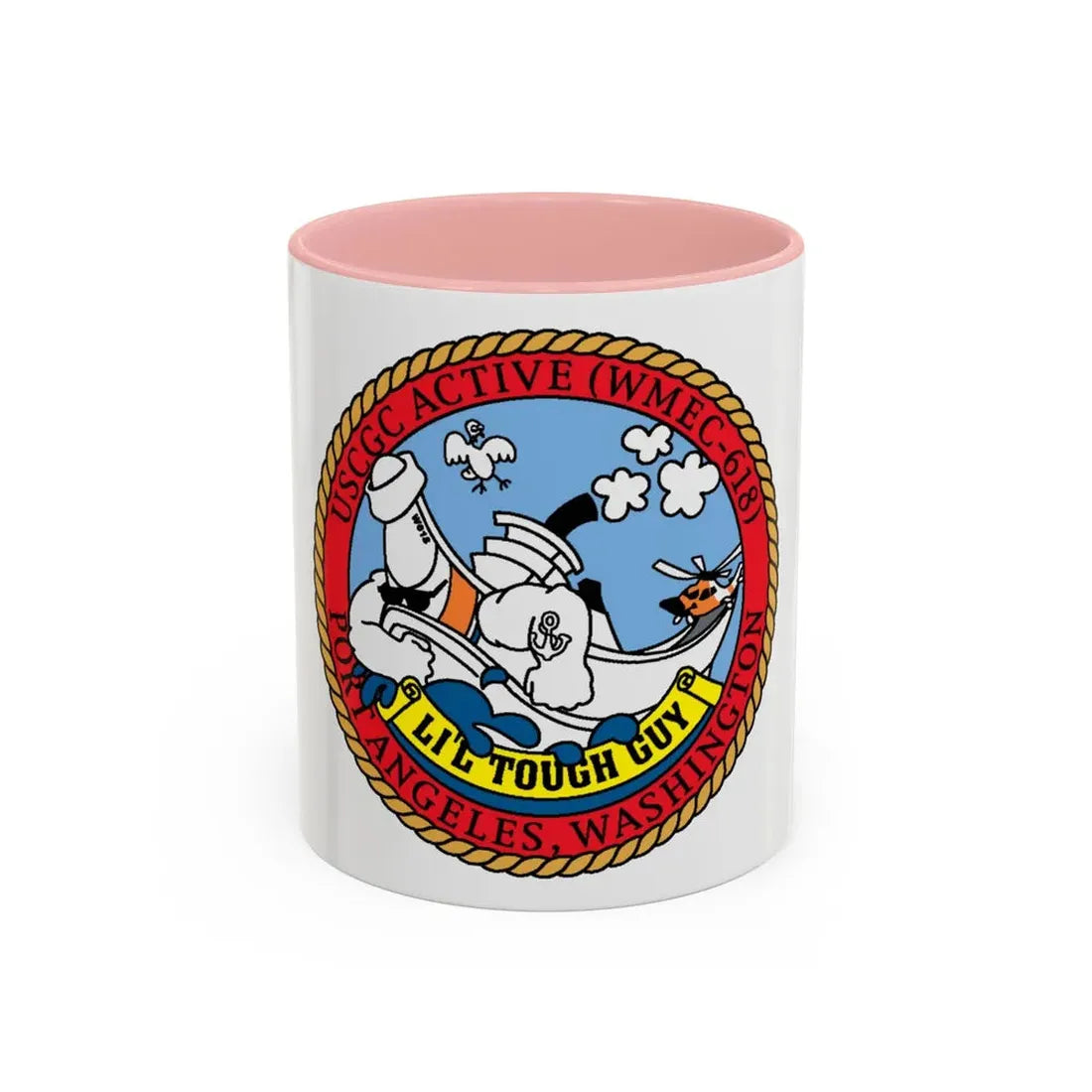 USCGC Active WMEC 618 Little Tough Guy (U.S. Coast Guard) Accent Coffee Mug 11oz Pink - Go Mug Yourself
