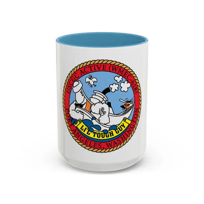 USCGC Active WMEC 618 Little Tough Guy (U.S. Coast Guard) Accent Coffee Mug 15oz Light Blue - Go Mug Yourself