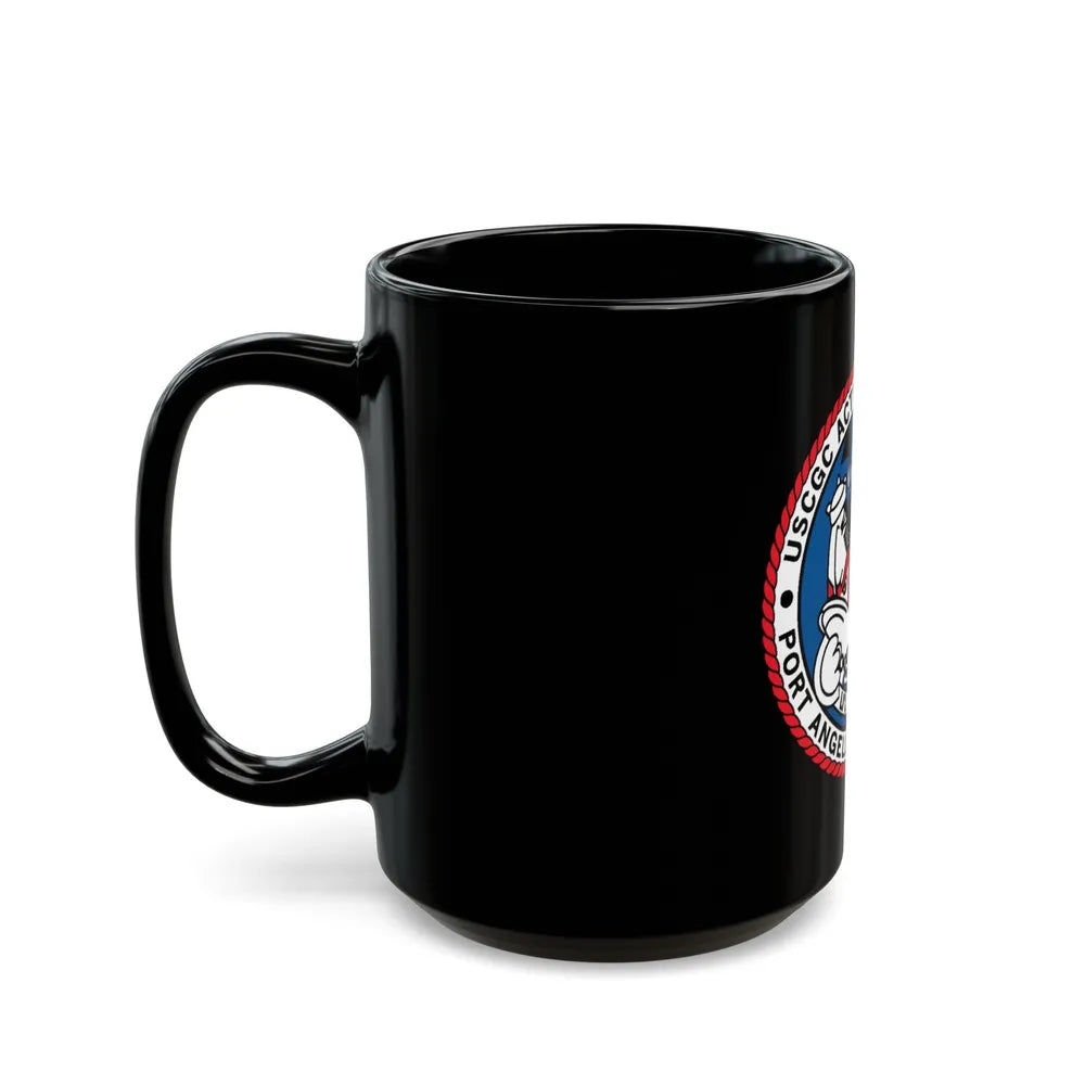 USCGC Active WMEC 618 Port Angeles WA (U.S. Coast Guard) Black Coffee Mug-Go Mug Yourself