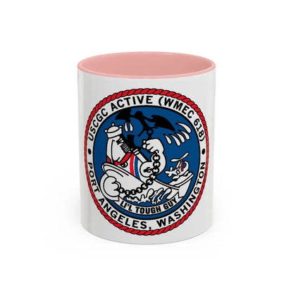 USCGC Active WMEC 618 Port Angeles WA (U.S. Coast Guard) Accent Coffee Mug 11oz Pink - Go Mug Yourself
