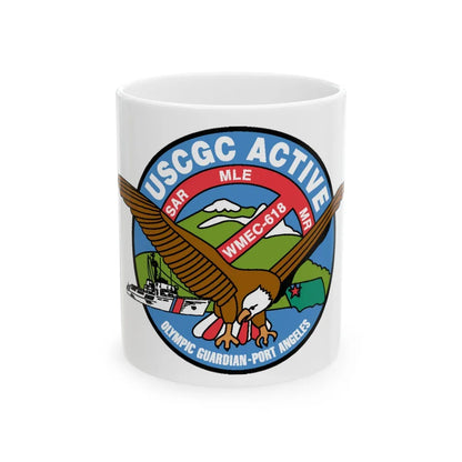 USCGC Active WMEC 618 (U.S. Coast Guard) White Coffee Mug-11oz-Go Mug Yourself