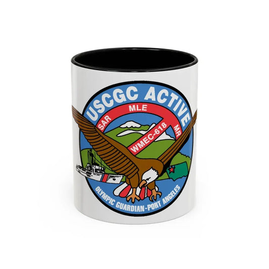 USCGC Active WMEC 618 (U.S. Coast Guard) Accent Coffee Mug 11oz Black - Go Mug Yourself
