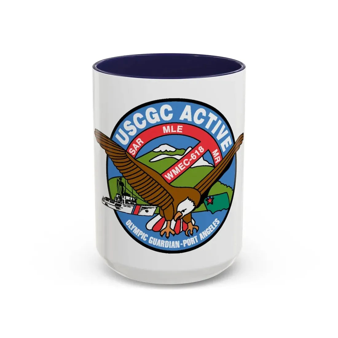 USCGC Active WMEC 618 (U.S. Coast Guard) Accent Coffee Mug 15oz Navy - Go Mug Yourself