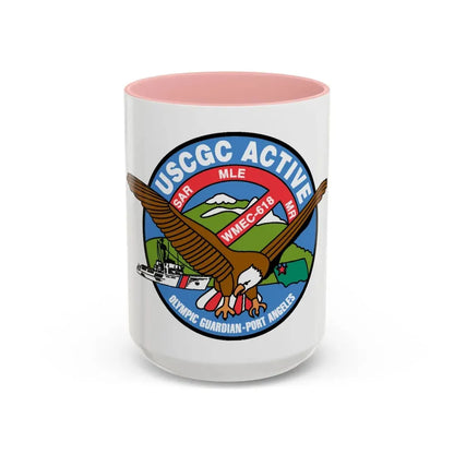 USCGC Active WMEC 618 (U.S. Coast Guard) Accent Coffee Mug 15oz Pink - Go Mug Yourself