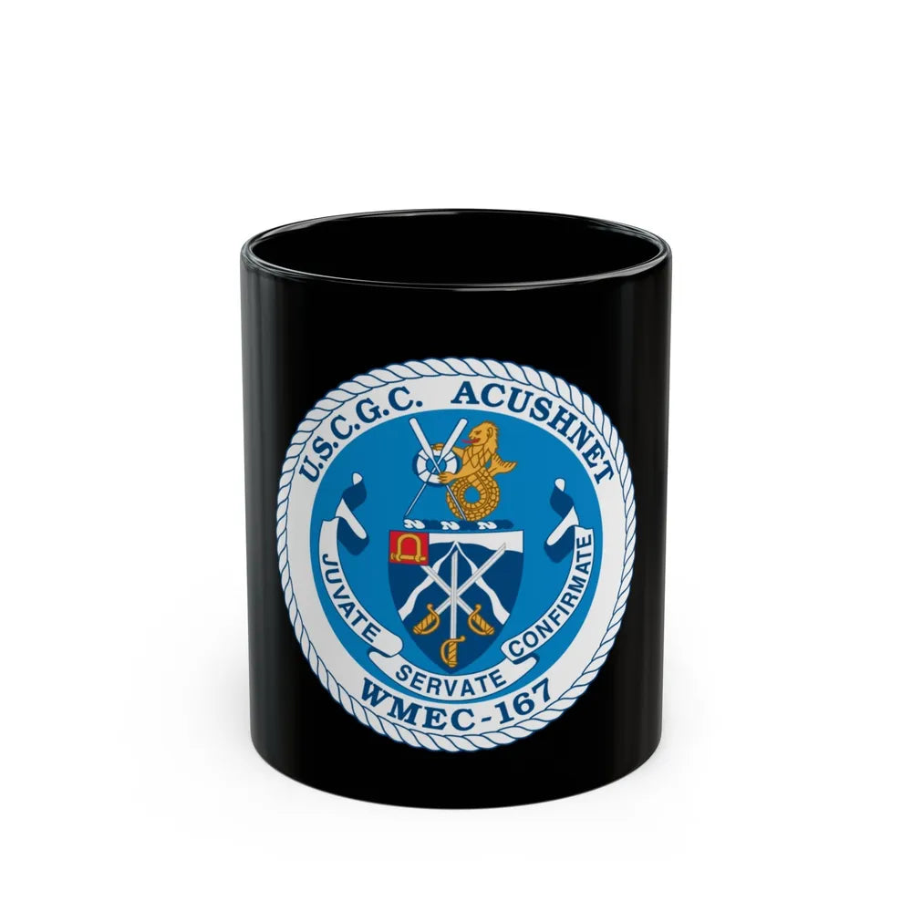 USCGC Acushnet WMEC 167 (U.S. Coast Guard) Black Coffee Mug-11oz-Go Mug Yourself