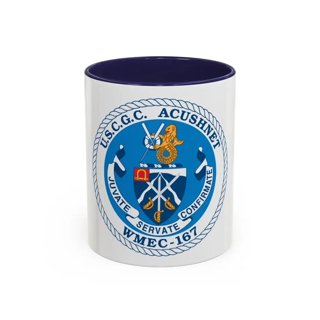 USCGC Acushnet WMEC 167 (U.S. Coast Guard) Accent Coffee Mug 11oz Navy - Go Mug Yourself