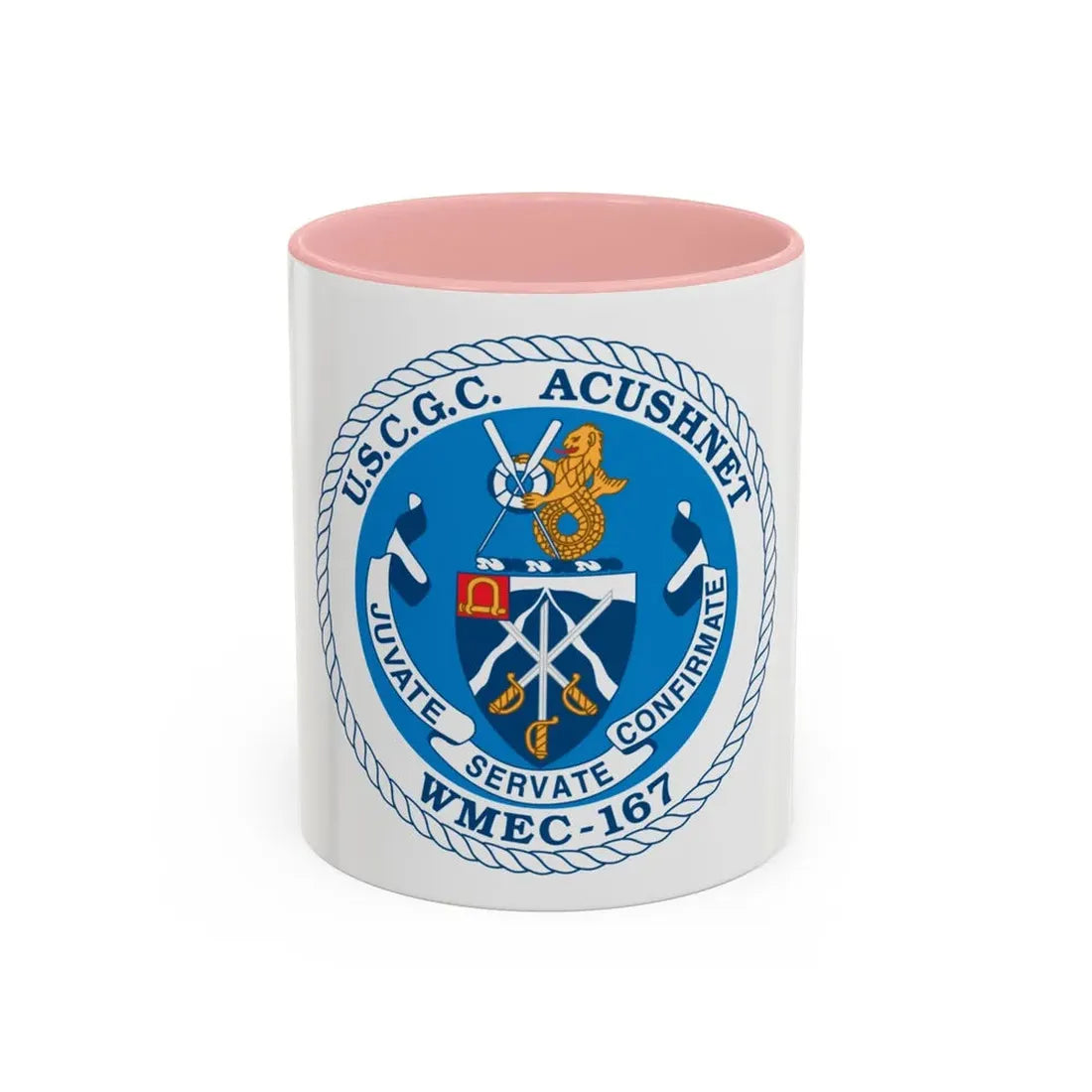 USCGC Acushnet WMEC 167 (U.S. Coast Guard) Accent Coffee Mug 11oz Pink - Go Mug Yourself
