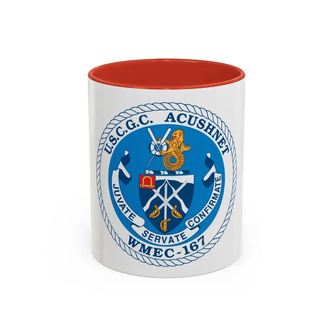 USCGC Acushnet WMEC 167 (U.S. Coast Guard) Accent Coffee Mug 11oz Red - Go Mug Yourself